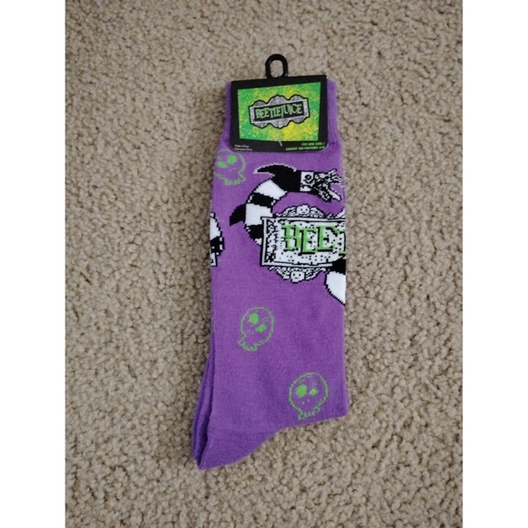 Beetlejuice Crew Socks - Picture 1 of 4